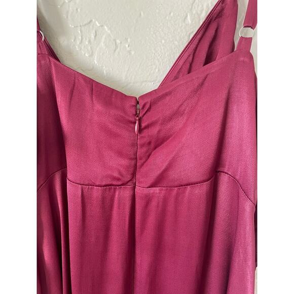 NWT Eloquii Pink Babydoll Sleeveless Satin Midi Slip Dress Summer Plus SZ 16 - Picture 6 of 9